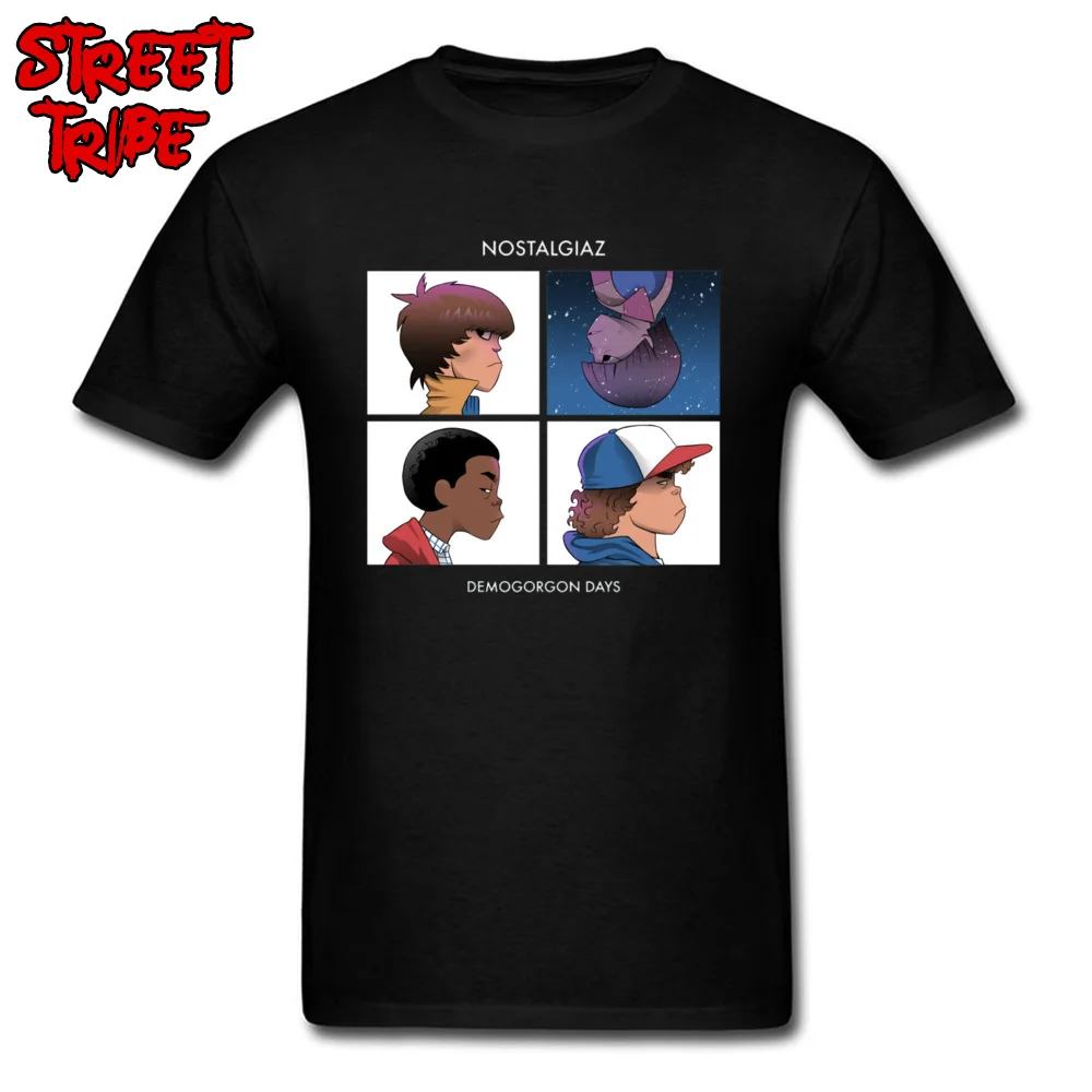 Slim Fit T-shirt Men Stranger Things Tshirt Upside Down 11 Eleven Tops Comic Tees Nostalgia Demongorgon Days Cotton T Shirts |