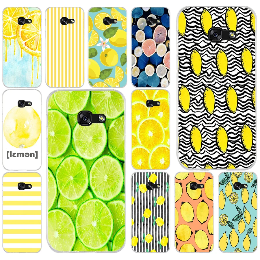 249AQ lemon yellow stripes Soft Silicone Tpu Cover phone Case for Samsung galaxy a3 a5 2016 2017 a6 A8 2018 | Мобильные телефоны и