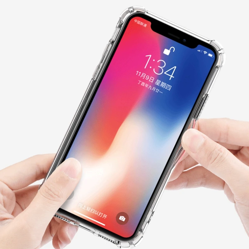 Kexin For iphone xs max case Four Corners Anti-knock Clear Case apple Xr 6 7 8 Plus Soft Phone Candy Color Frame |
