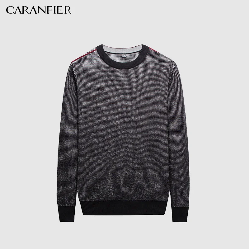 CARANFIER Sweater Men Cotton O-neck Pullover Base Roupas Wild Knit Classic Clothes Turret Chompas Para Hombr | Мужская одежда