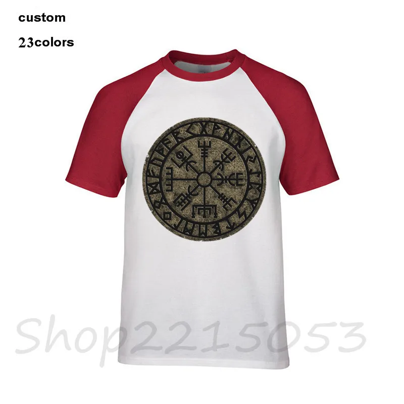 2018 винтажные VEGVISIR futark Runes исландские Волшебные защитные Odin Vikings Мужские футболки