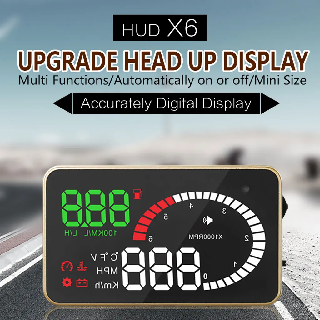 2018 автомобилей X6 HUD head up Дисплей OBDII обнаружения высокая скорость расход топлива