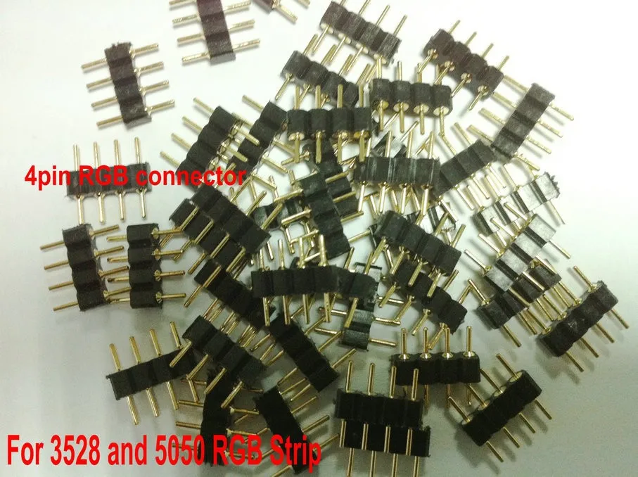 20 шт 4pin RGB Разъем 4 pin иглы мужской тип двойной маленькая часть для LED 3528 и 5050 полосы