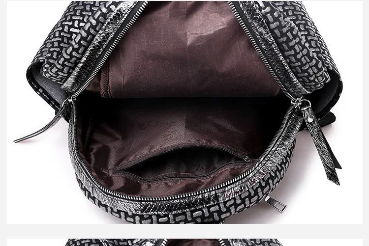 Backpack female 2019 new large capacity woven pattern fashion pu soft leather student bag travel quality | Багаж и сумки