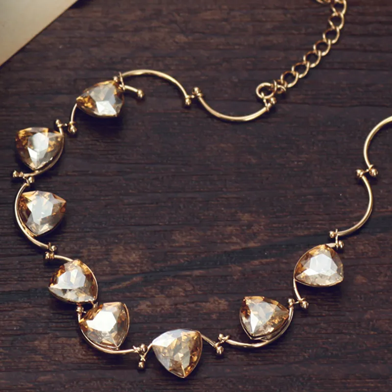 Neoglory Кристальный очаровательный браслет трендовый треугольный дизайн ювелирное