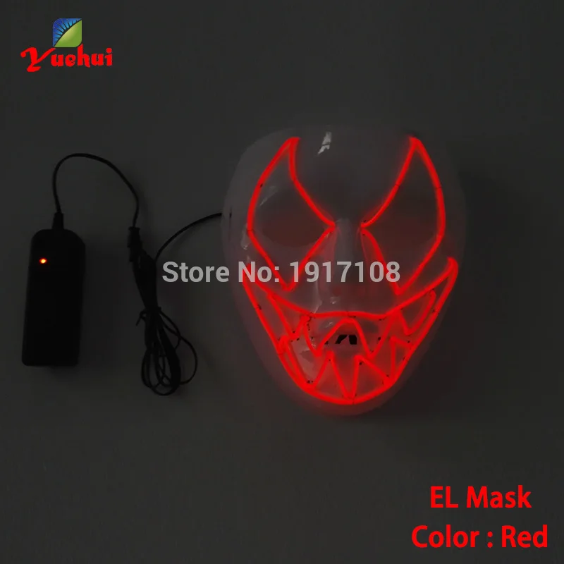 Новый дизайн DC-3V EL wire с зубчатыми улыбками Маска для карнавала ужасная маска