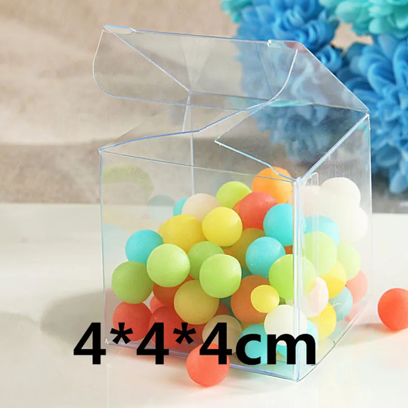 

Бесплатная доставка, 50 шт., квадратные коробки из ПВХ для шоколада, конфет, фасоли, летняя стильная Подарочная коробка для свадебных подарко...