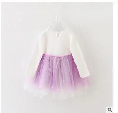 Весна 2016 платье с длинными рукавами для девочек детское Хлопковое