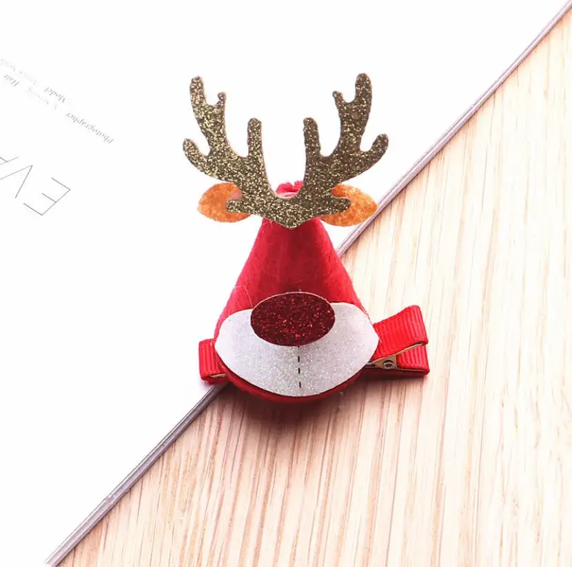 Новый Рождественский подарок заколка для волос цветок Дед Мороз аксессуары