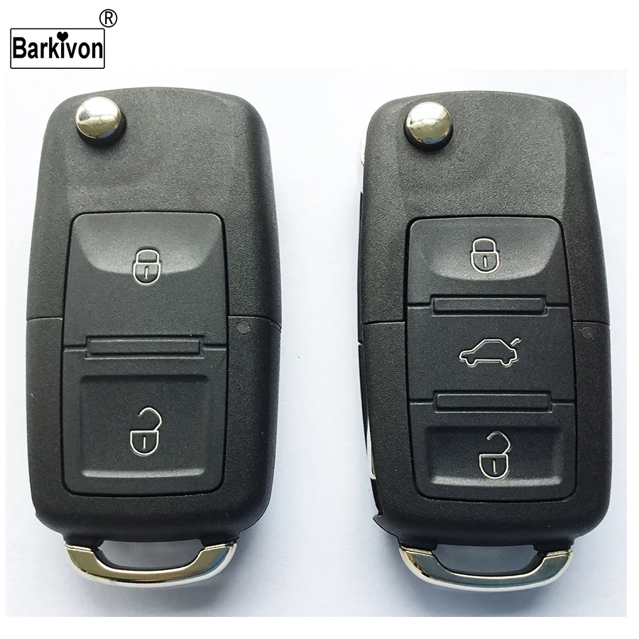 Складной чехол для ключа Barkivon 2 с 3 кнопками подходит VW Volkswagen Passat Beetle Golf Rabbit MK4 MK5 5