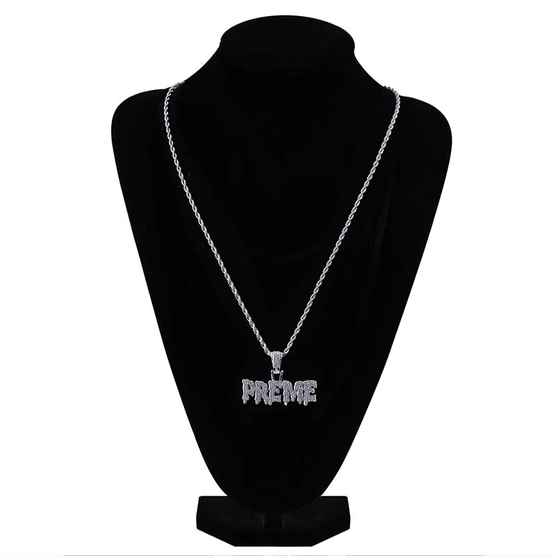 Ожерелье MISSFOX в стиле хип хоп с надписью Freeze Preme подвеска со льдом 24 К золотое