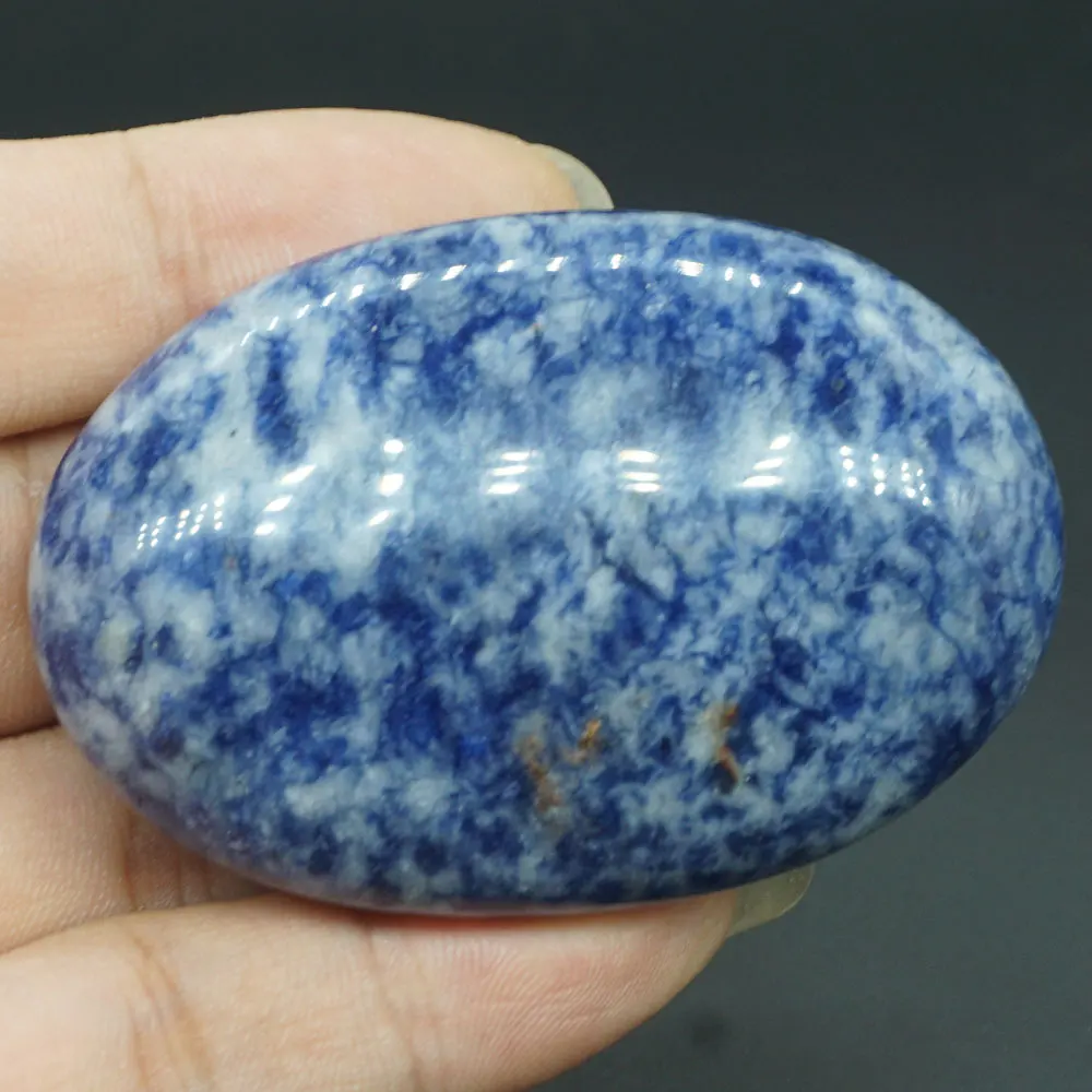 

2.36 Inch Natural Blue Spot Jasper Crystal Reiki Healing Quartz Chakra Massage Energy Palm Stone Crafts