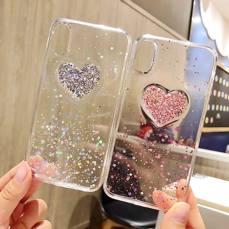 Чехол для телефона Huawei Y9 2018 Y7 2019 Y6 Prime милый женский Блестящий Мягкий защитный