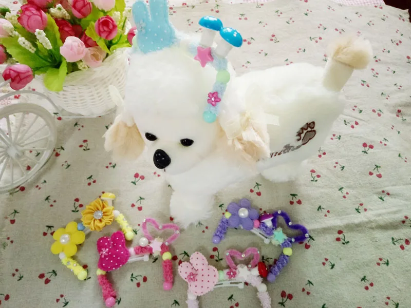 

Handmade Pet Dog Cat Hairpin Pet Grooming Accessories Yorkshire Cute Headband Headdress Maltese hair Clips