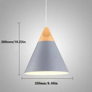 Gray Medium D22cm Скандинавские современные деревянные подвесные потолочные лампы, красочные Алюминиевые абажуры, Светильники для дома, столовой, освещение MYC - Цвет корпуса: Gray Medium D22cm