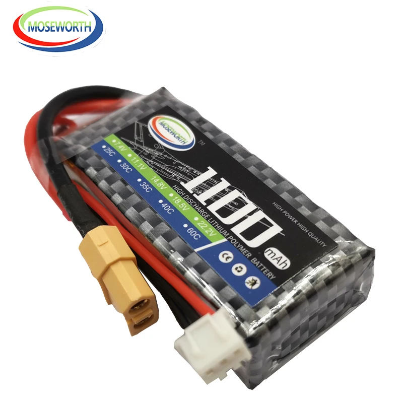 2 шт./упак. батарей RC 2S LiPo Батарея 7 4 v 1100 мА/ч 30C для радиоуправляемый самолет