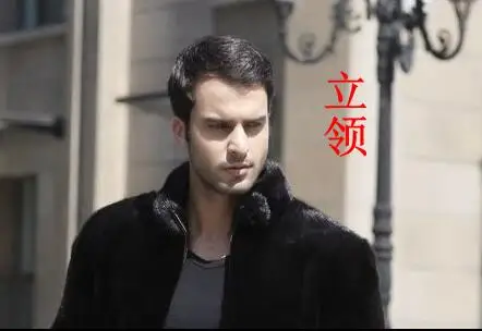 Мужская кожаная куртка с воротником стойкой из искусственного меха норки теплое