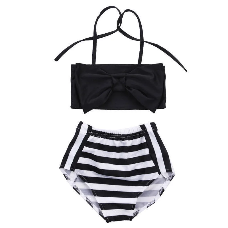 

Cute Kids Baby Girls Bikini Set Stripe Toddler Swimwear Bathing Suit Kids Beachwear Two Piece Swimsuit Children Swimming Costume