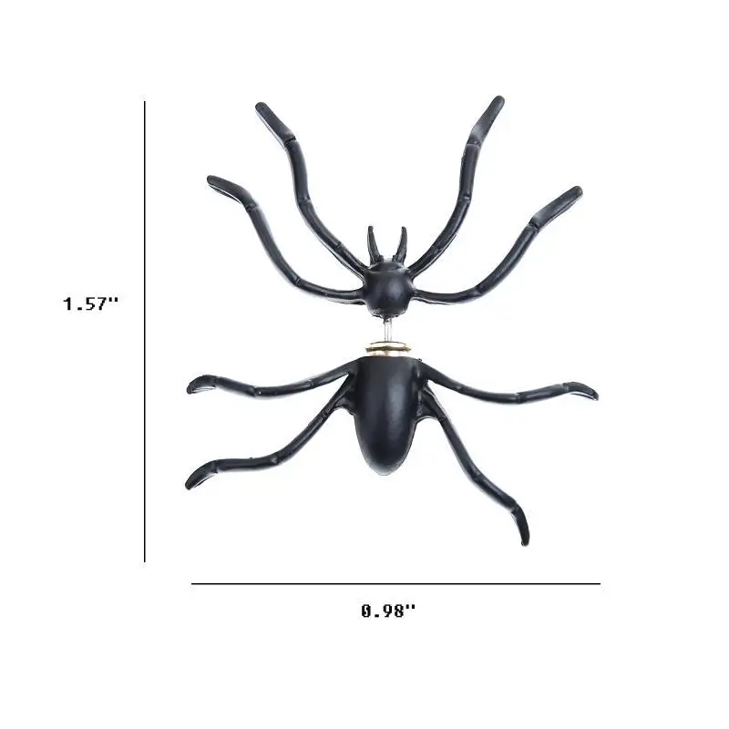 Серьги гвоздики в стиле панк с пауком для мужчин и женщин украшения покрытием из