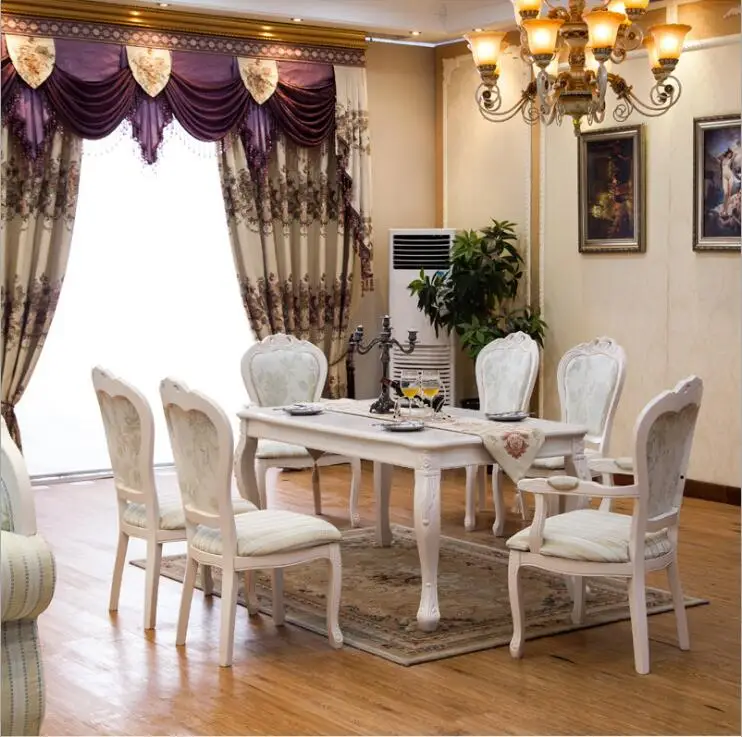Роскошный обеденный стол из 100% цельного дерева в итальянском стиле 6 стульев