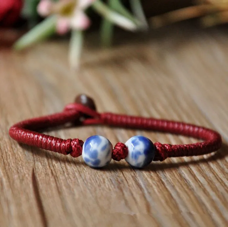 Модный стиль ручной работы Керамические Бусины плетеные веревки браслеты для