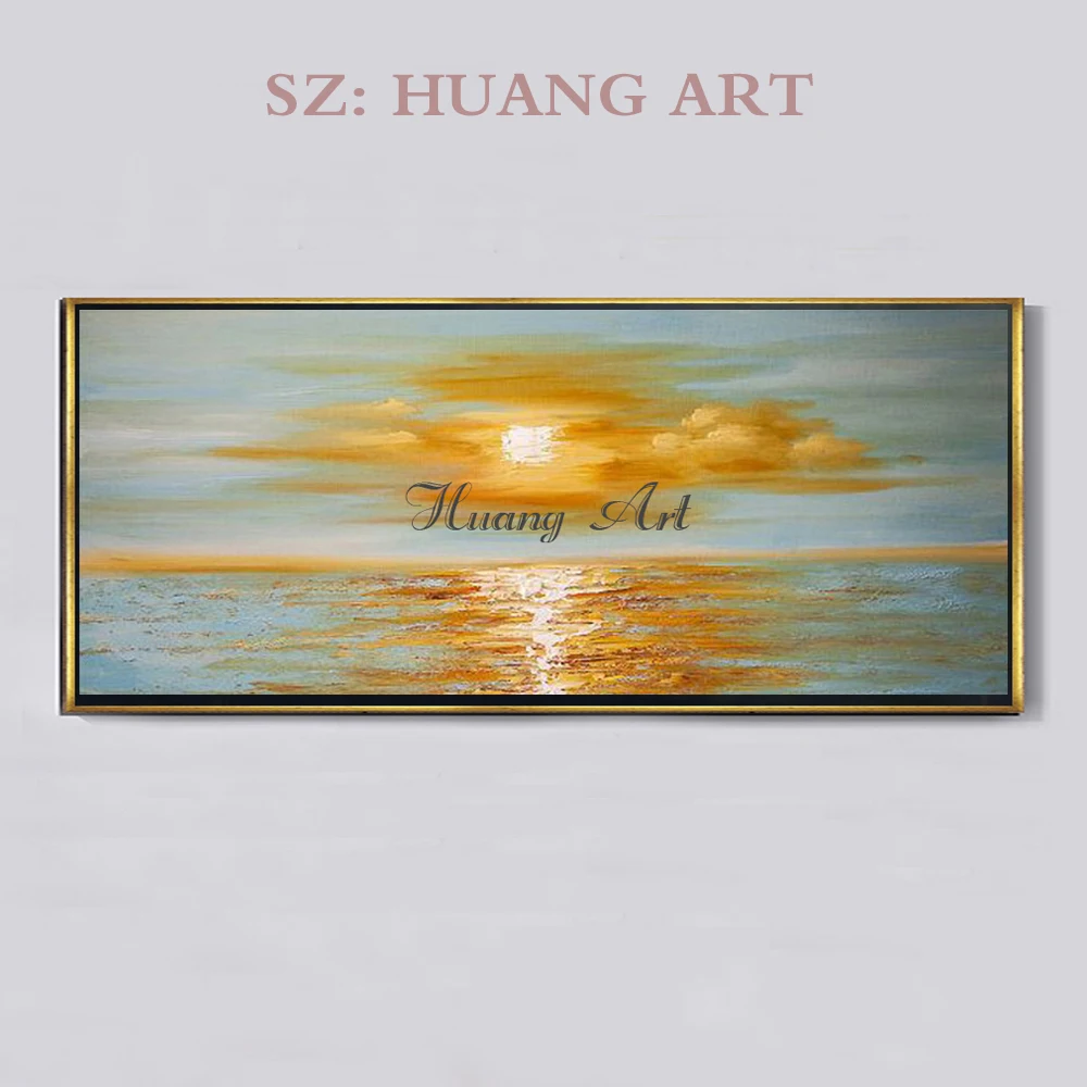 Абстрактная ручная живопись масляная импрессионист морской рассвет гостиная