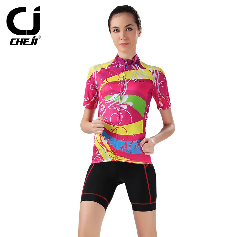 CHEJI новый MS велосипед С Коротким рукавом велоспорт джерси устанавливает женщины