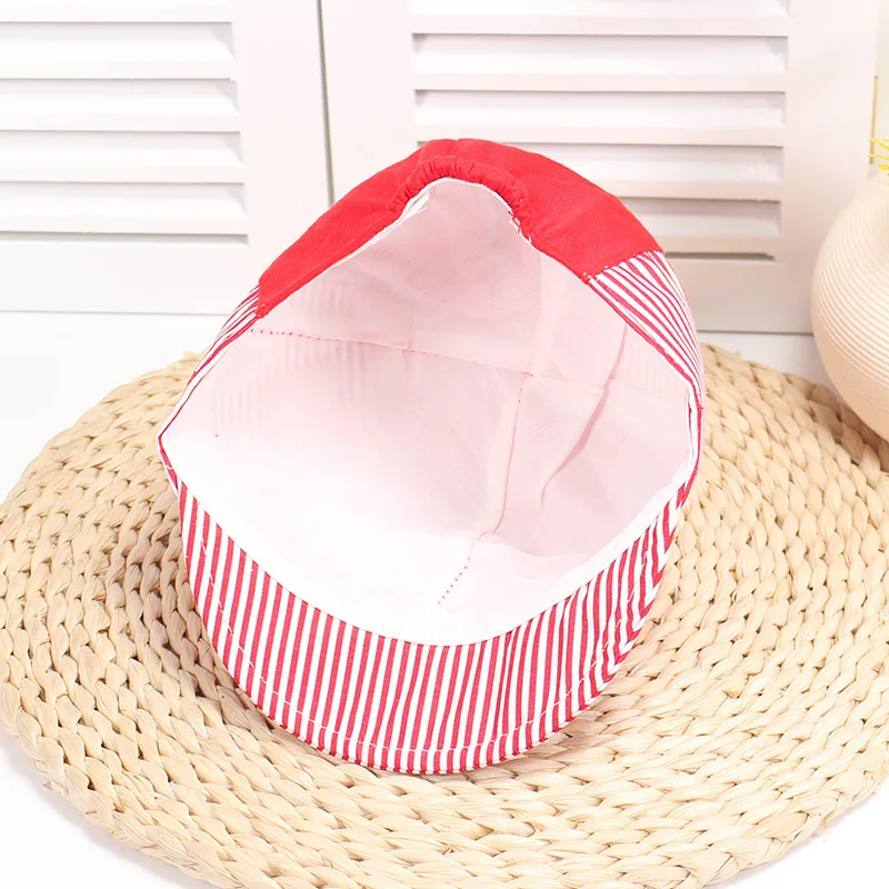 

Newborn Baseball Cartoon Cap Baby Boys Girls Sports Cap Mesh Hat Cotton Beret Stripe Summer Cap Children Accessories Hats 0-2Y