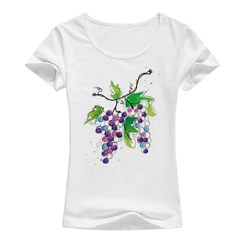 Креативный дизайн акварельная Футболка с принтом винограда Женская