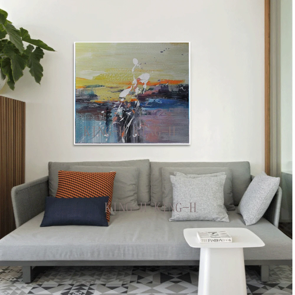 

Hand knife painting abstract painting oil painting decorative household modern fashion style, the hotel lobby sofa sofa