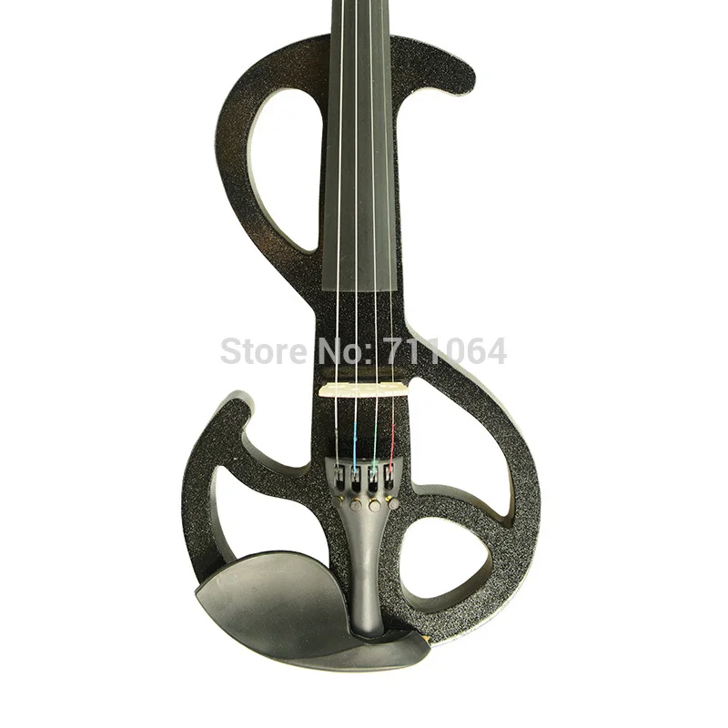Наоми 4/4 Электрическая Скрипка Тихая чехол и аксессуары + лук-черный-S Тип | Спорт