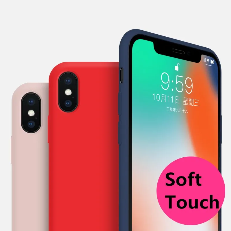 Beira Original Liquid Silicone Rubber 1:1 Case For iphone 6 6s Plus Soft Phone Cover 7 8 X Protect Couqe |