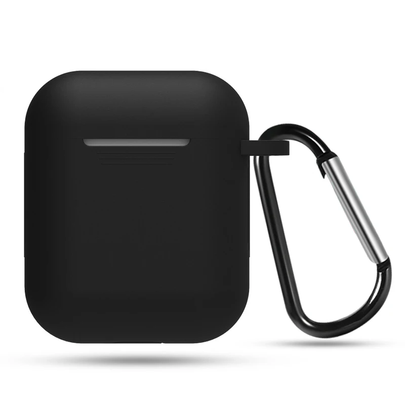 Black Чехол для наушников для Apple airpods ремешок мягкий силиконовый чехол для наушников для iPhone XS Max Xs Xr X 8 7 6 6S Plus 5 5S SE - Цвет: Black