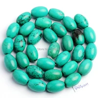 high quality 8x12mm blue turquoises oval shape diy gems loose beads strand 15 jewelery making w836