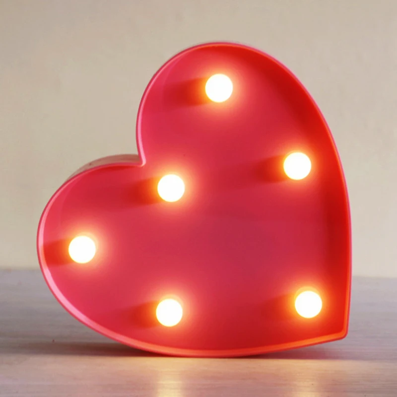 3D ночной Светильник красивый светодиодный светильник Marquee Love Heart с пультом