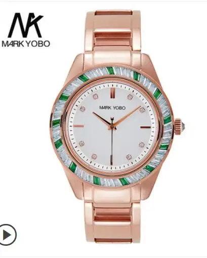 

Ladies business watch inlaid with white stone fashionable natural gems stone bracelet Quartz queen Fine watch wings women men