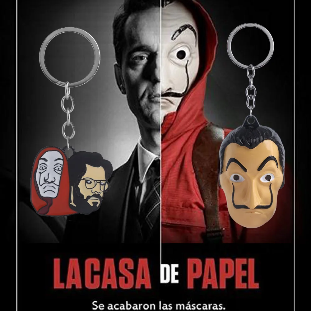 RJ 10 шт. Испания ТВ La Каса де Papel брелоки дом бумаги брелок деньги Heist Salvador Dali забавные чокер ювелирные изделия