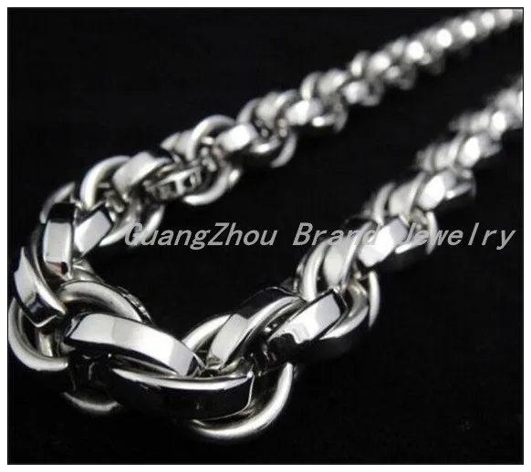

New Hot Sale 8mm Wide Jewelrys 316L Stainless Steel Silver color Smooth Handmade Chain Necklaces For Men/Boy,Hight Quality