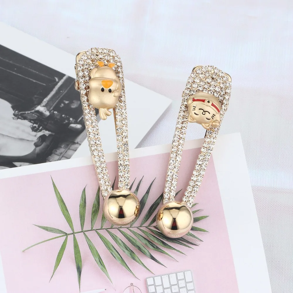 Милые заколки для волос девочек корейские кристаллы инструменты укладки