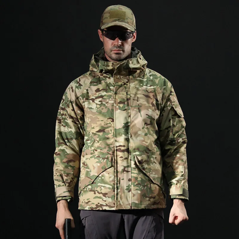 Водонепроницаемая Мужская походная тактическая куртка камуфляжная зимняя