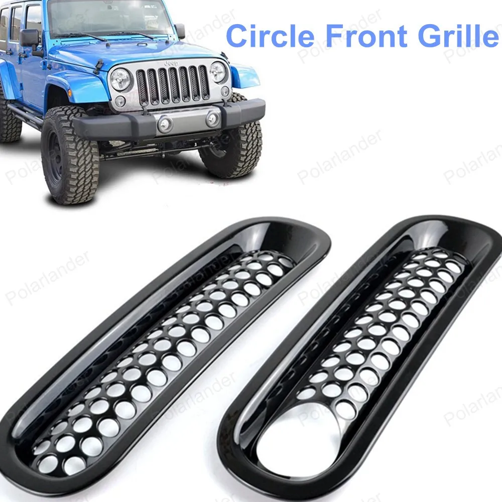 Новое поступление 7 шт. декоративная решетка для Jeep Wrangler Rubicon JK 07 15 черный|grille