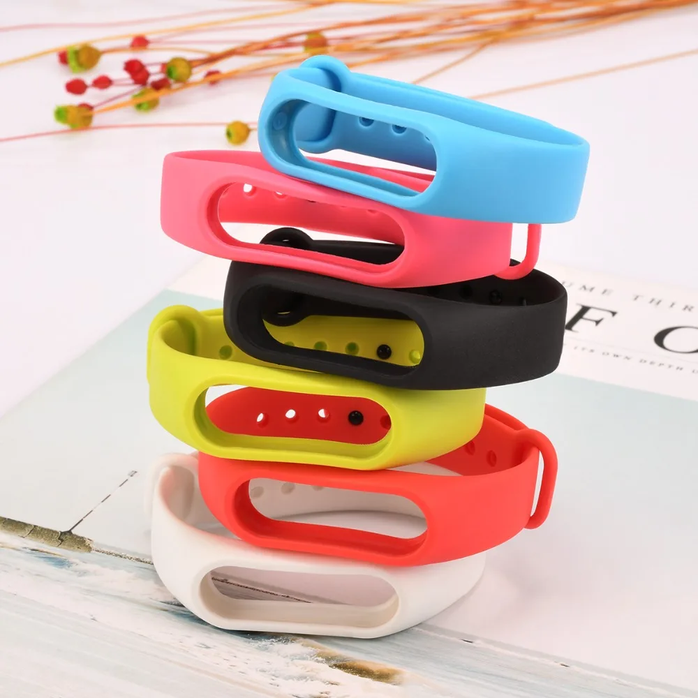 Смарт часы черного цвета силиконовый браслет для Xiaomi Mi Band 2 сменный ремешок