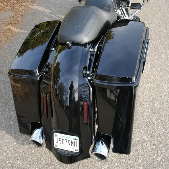 Vivid Black 5&quot Extended Hard Saddlebags Trunk W/ Lid For Harley Touring FLH FLT 93-13 Electra Road Glide FLHT FLTR | Автомобили и
