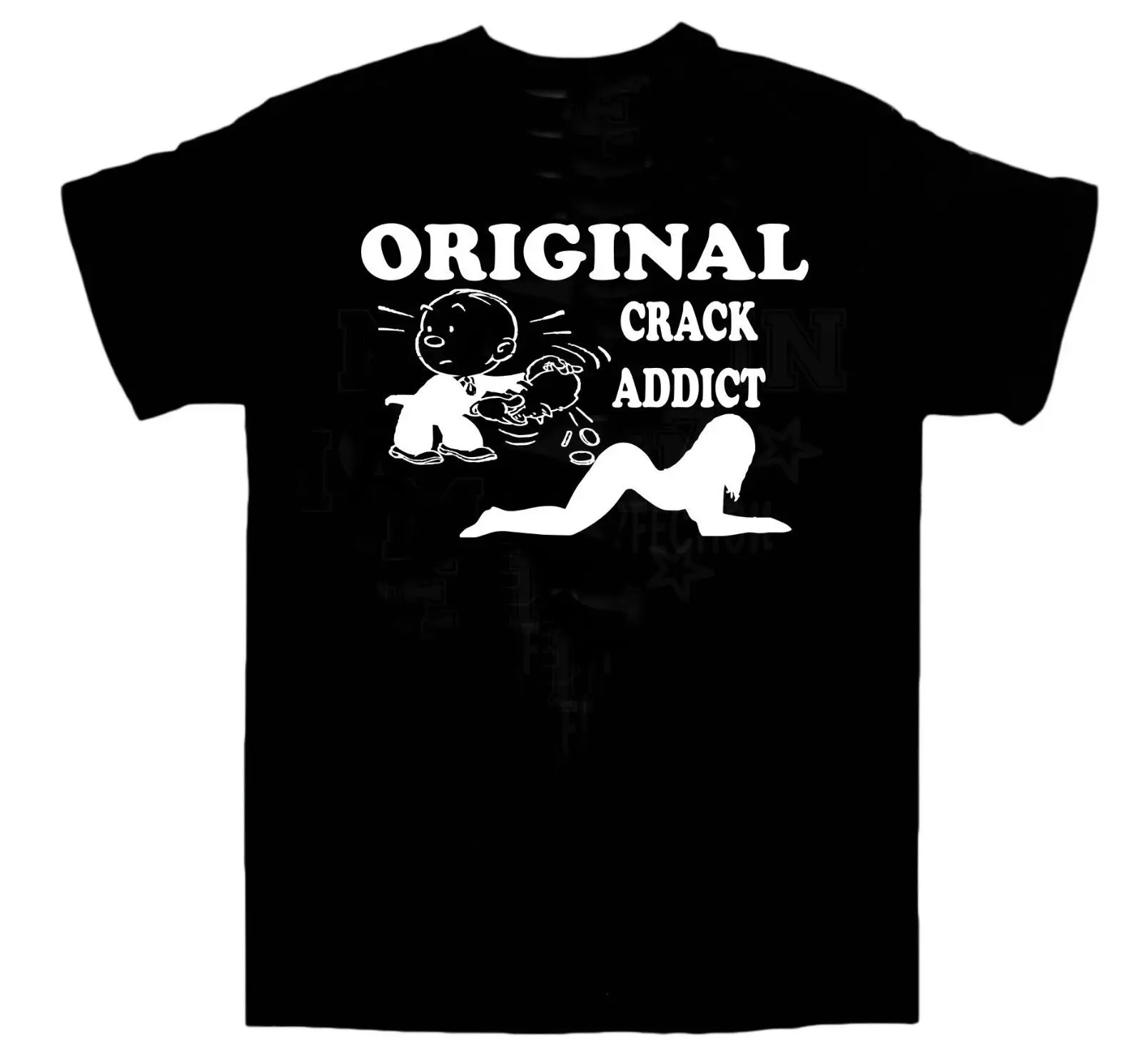 Оригинальная футболка CRACK ADDICT/секс/грубо/Смешные/праздничные/вечерние/Размер M