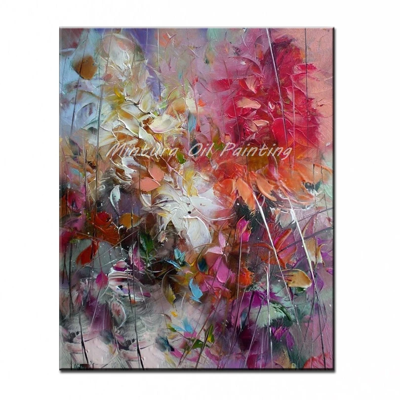 Mintura большой размер ручная роспись холст картина маслом домашний декор цветочный