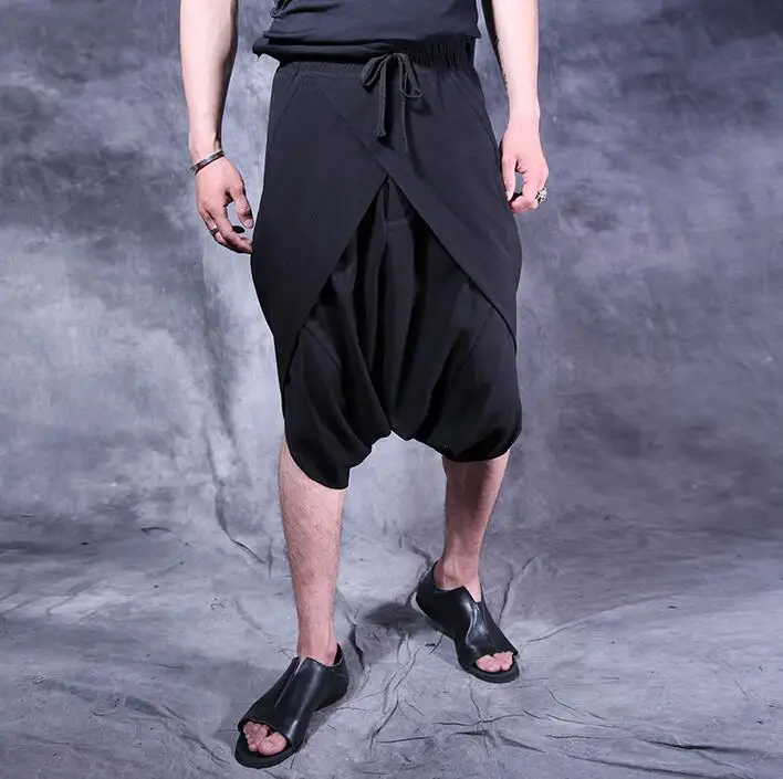 Trend 2020 summer personality mens irregular harem pants men pants male casual loose pants man trousers black fashion