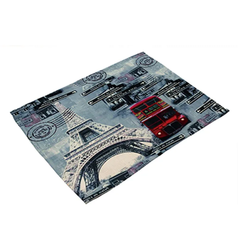 4 шт. 42*32 см SHSEJA красивая Роза Башня Placemat качество хлопок и лен коврики Свадебная