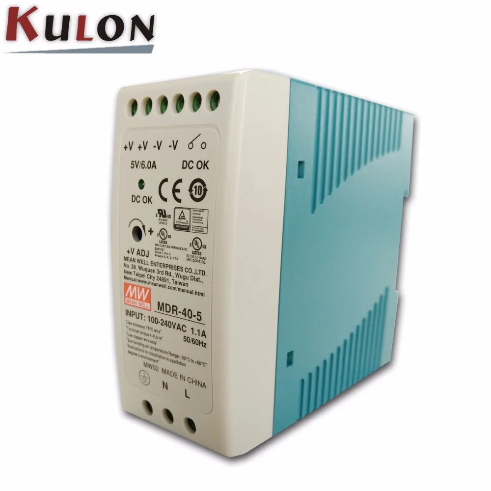 Meanwell MDR 40 5V 12V 24V 48V 40W Din Rail источника питания переменного/постоянного тока