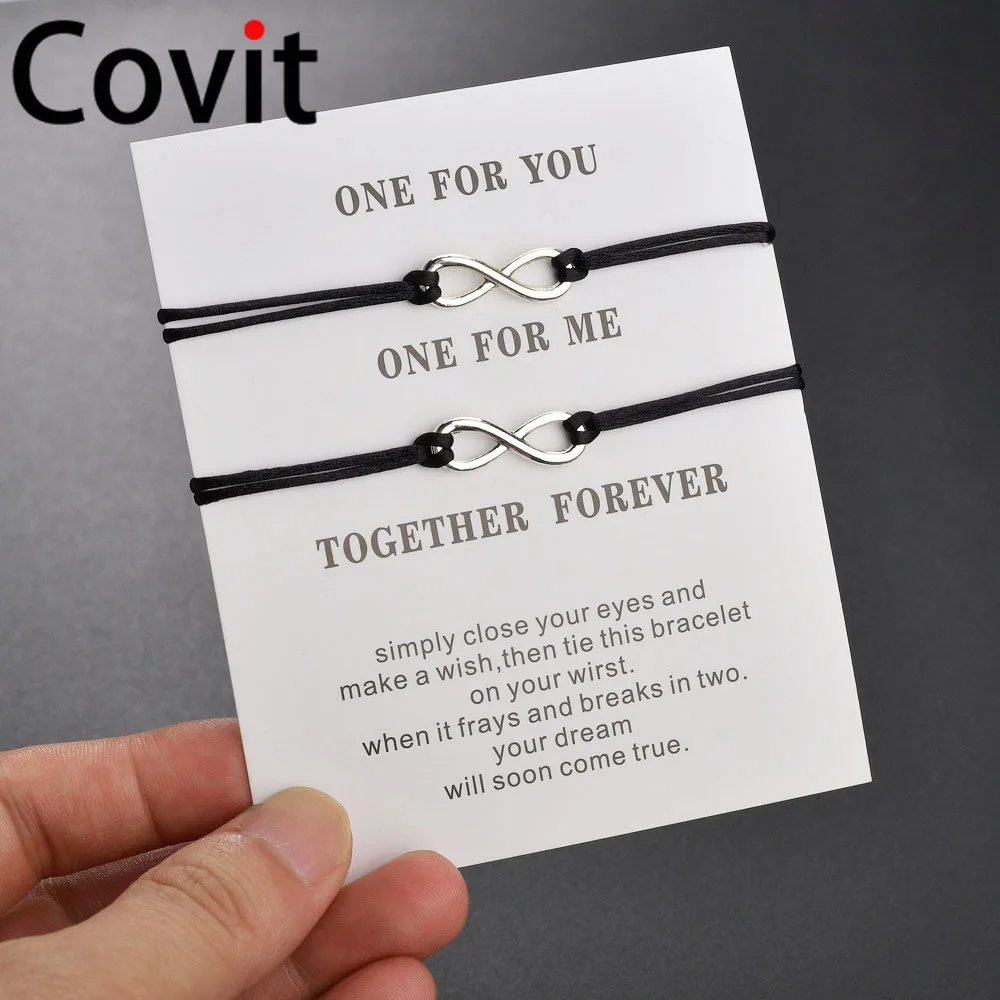 Дружба 2 шт./компл. Вместе навсегда любовь бесконечность браслет для влюбленных