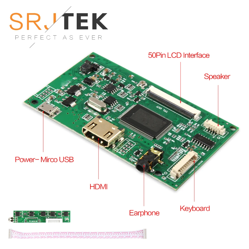 Плата драйвера SRJTEK AT070TN92 контроллер с ЖК экраном HDMI Для Innolux AT070TN90 AT090TN10 AT070TN93 AT080TN52
